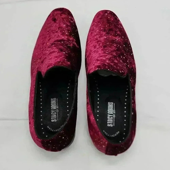NWT Stacy Adams Men\'s Stellar Plain Toe Glitter Slip-On Shoes Burgundy Size 9.5 main image 7